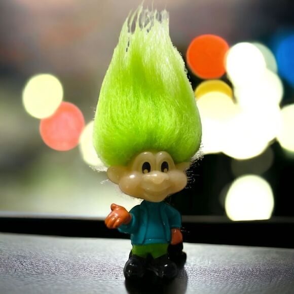 Burger Kids Club Glo Troll JAWS Doll Green Hair Vintage 1993 Meal Toy Retro - Picture 15 of 16